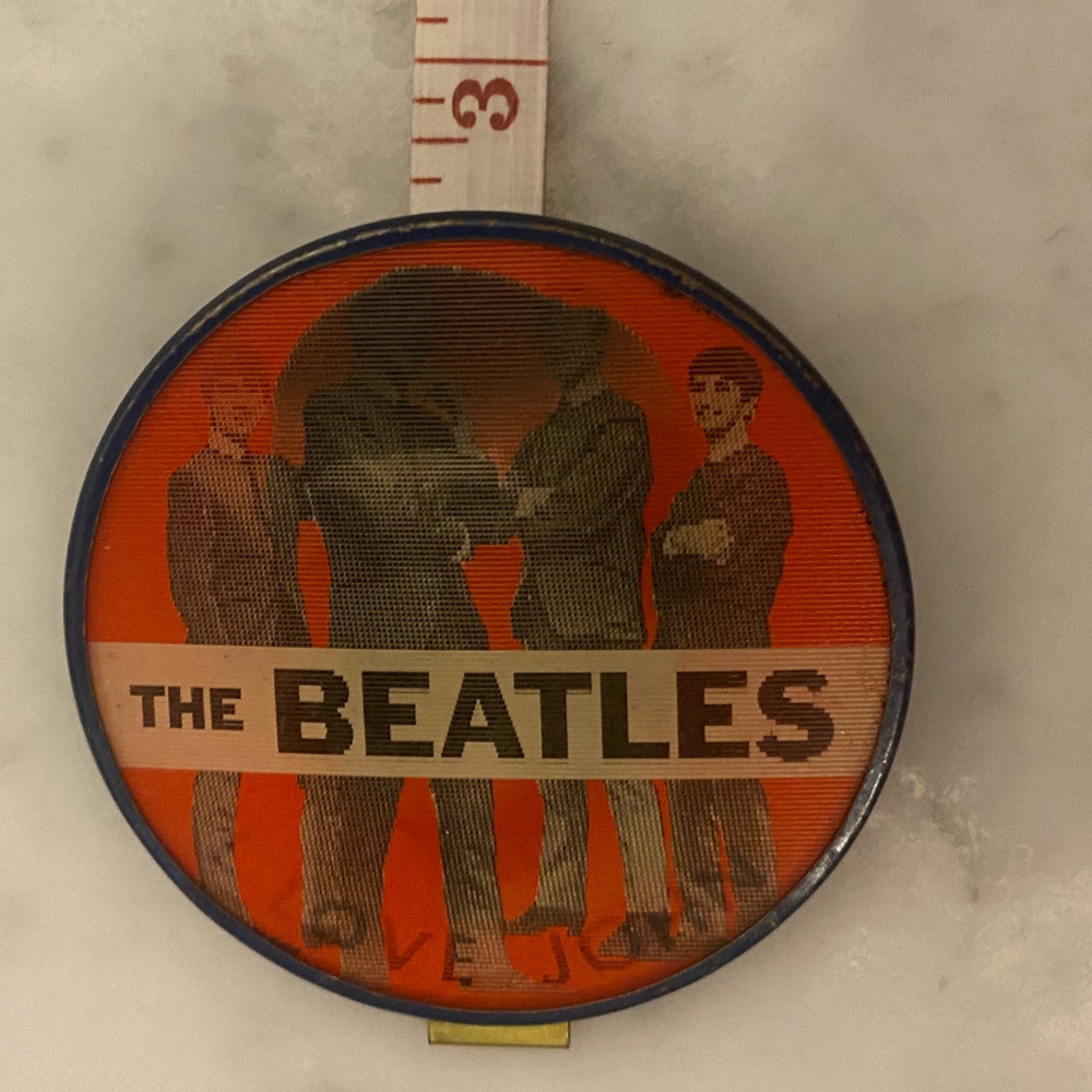 Vintage REAL holographic button “I Love John/The Beatles”